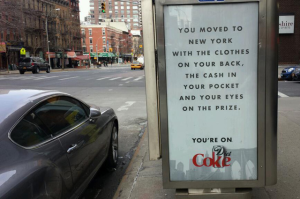 You're on Diet Coke ad in NYC poster ad